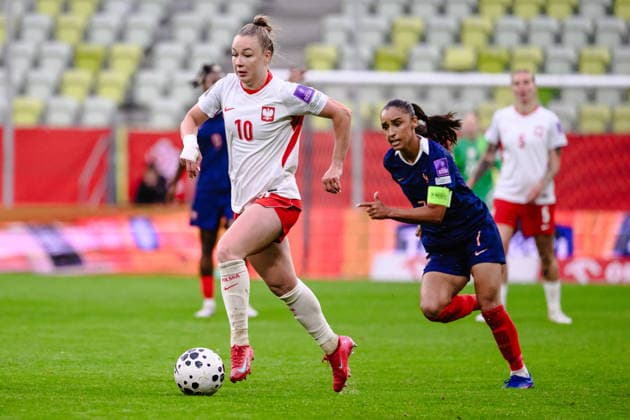 Fußball, Frauen, WM Quali, Polen - Frankreich Gdansk 05.06.2026. Women s football match in the 2027 World Cup qualifiers between Poland and France in Gdansk, Poland --- Eliminacje do Mistrzostwa Swiata Kobiet w pilce noznej: Polska - Francja Persons Shown : Weronika Zawistowska Fot. Marcin Gadomski Arena Akcji NEWSPIX.PL --- newspix.pl 