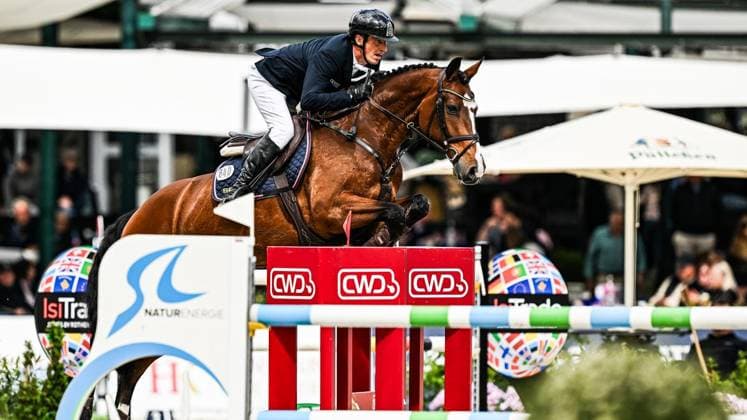 Balve Optimum am Freitag, 5. Juni 2026 ** NUR FÜR REDAKTIONELLE ZWECKE ** EDITORIAL USE ONLY **<p>Hendrik Dowe auf Unglaublich 3 beim Preis der Merkur Spielbanken CSI2* Internationale Springprüfung am Freitag, 5. Juni 2026 beim Balve Optimum in Balve. . Copyright: SvenjaxHanusch