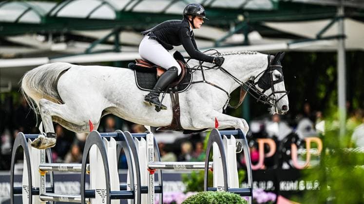 Balve Optimum am Freitag, 5. Juni 2026 ** NUR FÜR REDAKTIONELLE ZWECKE ** EDITORIAL USE ONLY **<p>Carola Wegener auf Chavanna PS beim Preis der Merkur Spielbanken CSI2* Internationale Springprüfung am Freitag, 5. Juni 2026 beim Balve Optimum in Balve. . Copyright: SvenjaxHanusch