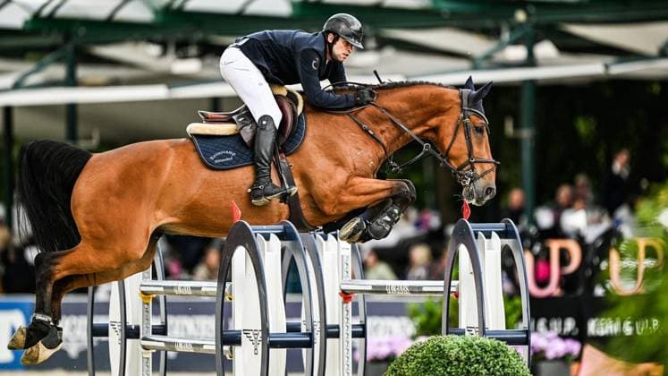 Balve Optimum am Freitag, 5. Juni 2026 ** NUR FÜR REDAKTIONELLE ZWECKE ** EDITORIAL USE ONLY **<p>Kai Terhoeven-Urselmans auf Diabolo 585 beim Preis der Merkur Spielbanken CSI2* Internationale Springprüfung am Freitag, 5. Juni 2026 beim Balve Optimum in Balve. . Copyright: SvenjaxHanusch