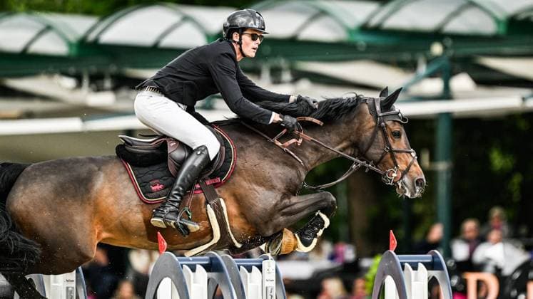 Balve Optimum am Freitag, 5. Juni 2026 ** NUR FÜR REDAKTIONELLE ZWECKE ** EDITORIAL USE ONLY **<p>Harm Lahde auf Hollywood de Hus beim Preis der Merkur Spielbanken CSI2* Internationale Springprüfung am Freitag, 5. Juni 2026 beim Balve Optimum in Balve. . Hollywood Copyright: SvenjaxHanusch