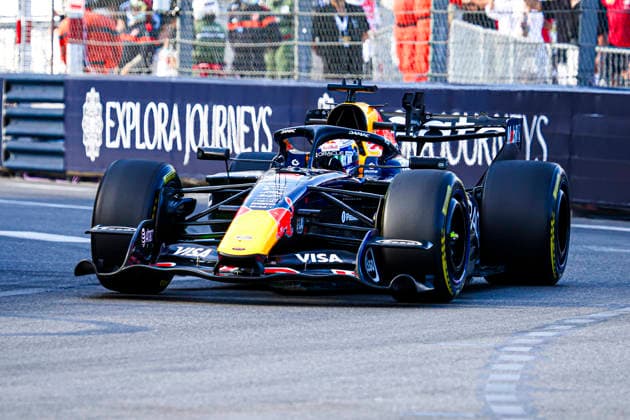 (3) Max Verstappen (NED) - Oracle Red Bull Racing - Red Bull RB22 - Red Bull Ford during the Practice 2 of Formula 1 Grand Prix de Monaco 2026 at Circuit de Monaco in Monte Carlo, Monaco. Round 8 of the 2026 FIA Formula One World Championship, WM, Weltmeisterschaft held June 5-7, 2026. The iconic Circuit de Monaco, the jewel of the Formula 1 calendar, winds through the narrow streets of Monte Carlo in the Principality of Monaco. Formula 1 Grand Prix de Monaco 2026 - Round 8 - Circuit de Monaco F1-2026-R08-MON