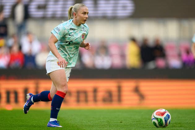 260605 Thea Bjelde of Norway ahead of the FIFA Women s World Cup Qualifier football match between Germany and Norway on June 5, 2026 in Köln. Photo: Marius Simensen BILDBYRAN COP 238 MM0069 bbeng fotball soccer football fotboll FIFA World Cup, WM, Weltmeisterschaft, Fussball qualifiers vm-kvalifisering kvinner vm kvalik landskamp dam norge norway germany tyskland Copyright: MARIUSxSIMENSEN BB260605BB770