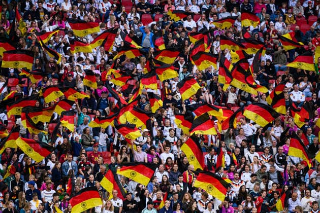260605 Fans of Germany during the FIFA Women s World Cup Qualifier football match between Germany and Norway on June 5, 2026 in Köln. Photo: Marius Simensen BILDBYRAN COP 238 MM0069 bbeng fotball soccer football fotboll FIFA World Cup, WM, Weltmeisterschaft, Fussball qualifiers vm-kvalifisering kvinner vm kvalik landskamp dam norge norway germany tyskland publik Copyright: MARIUSxSIMENSEN BB260605BB793