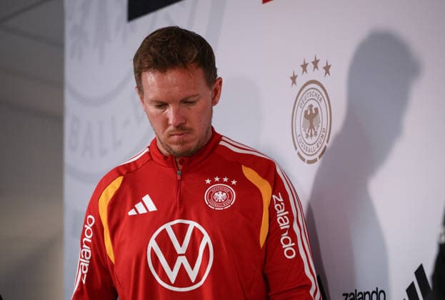 Fussball WM 2026 Vorbereitung Deutschland im Chicago 05.06.2026 Pressekonferenz der deutschen Nationalmannschaft im Solider Field Stadion vor dem Testspiel gegen die USA: Bundestrainer Julian Nagelsmann kommt zur Pressekonferenz