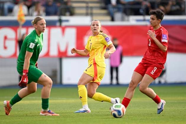 Belgium v Luxembourg - Women s European Qualifiers LEUVEN, BELGIUM - JUNE 05 : Eurlings Hannah forward of Belgium missing an opportunity during the Women s European Qualifiers - League phase - Group B4 match between Belgium and Luxembourg at the Den Dreef Stadium on June 05, 2026 in Leuven, Belgium, 05 06 2026 Leuven Belgium  Copyright: xNicoxVereeckenx