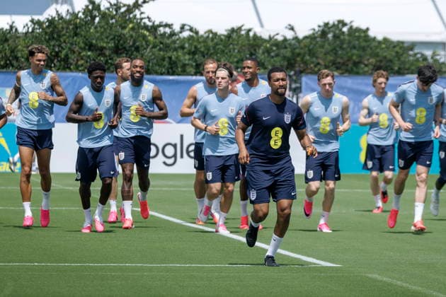 FIFA World Cup, WM, Weltmeisterschaft, Fussball 2026 preparations - England Players of England attend a training session in Palm Beach Gardens, Florida, USA, 05 June 2026. England will play friendly soccer matches against New Zealand on 06 June and Costa Rica on 10 June. PALM BEACH GARDENS FLORIDA United States  Copyright: xCRISTOBALxHERRERA-ULASHKEVICHx