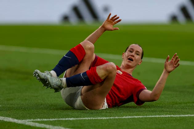 05.06.2026, GER, Fussball, Frauen, WM Qualifikation, Gruppe A 4, Saison 2025 2026, Deutschland - Norwegen Elisabeth Terland (Norwegen) ist enttäuscht Köln RheinEnergieSTADION Nordrhein-Westfalen Deutschland Copyright: xAdrianxSchlüterx