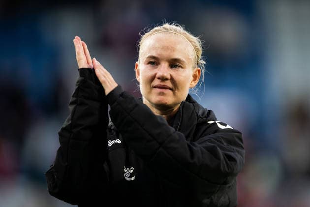 260605 Pernille Harder of Denmark after the FIFA Women™s World Cup Qualifier football match between Denmark and Sweden on June 5, 2026 in Odense. Photo: Ludvig Thunman BILDBYRAN kod LT LT0798 fotboll football soccer fotball vm-kval kval fifa womens world cup qualifier qualifier danmark sverige sweden denmark dam bbeng jubel Copyright: LUDVIGxTHUNMAN BB260605LT140