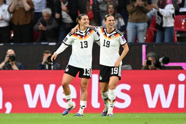 Carlotta Wamser (Germany 13) jubelt nach dem Tor zum 2:0 05.06.2025 ¢ Fussball ¢ Frauen WM-Qualifikation 2027, Deutschland vs Norwegen, Rheinenergiestadion, Köln Koeln,