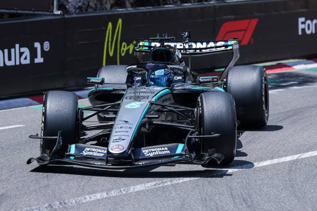 F1 Grand Prix of Monaco 2026 Circuit de Monaco - Free Practice 1 - Monaco - 05 06 2026 George Russel of United Kingdom and Mercedes-AMG Petronas Formula One Team W17 (63) seen during F1 Grand Prix of Monaco 2026 - Free Practice 1 at Circuit de Monaco in Monte-Carlo, Monaco Copyright: xBEAUTIFULxSPORTS Carabellix