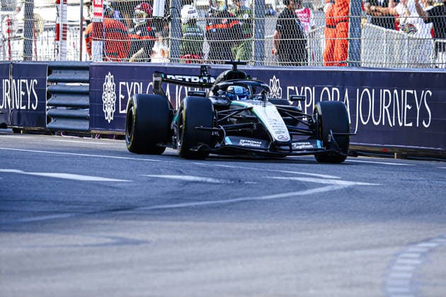 IPA85364926 - (63) George Russell (GBR) - Mercedes-AMG PETRONAS F1 Team - Mercedes W17 - Mercedes E Performance during the Practice 2 of Formula 1 Grand Prix de Monaco 2026 at Circuit de Monaco in Monte Carlo, Monaco. Round 8 of the 2026 FIA Formula One World Championship, WM, Weltmeisterschaft held June 5-7, 2026. The iconic Circuit de Monaco, the jewel of the Formula 1 calendar, winds through the narrow streets of Monte Carlo in the Principality of Monaco.  Copyright: xAlessioxDexMarco IPAxSportx xx 85364926