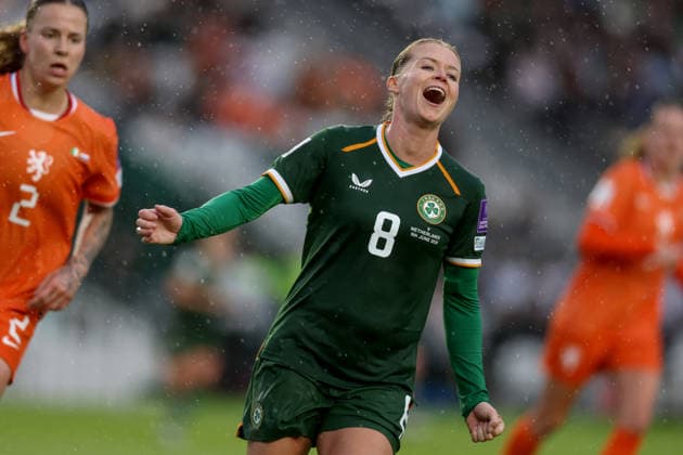 2027 FIFA Women s World Cup Qualifier, SuperValu Pairc Ui Chaoimh, Cork 5 6 2026 Republic of Ireland WNT vs The Netherlands Ireland s Ruesha Littlejohn reacts Ruesha Littlejohn reacts 5 6 2026  Copyright: x INPHO TomxMaherx RDR_0734