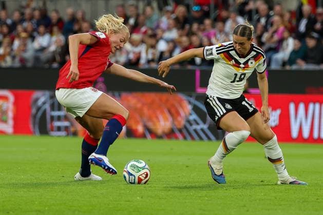 Klara Buehl 19 (Deutschland) in Aktion, Deutschland vs. Norwegen, Fussball, Frauen, UEFA, WM-Qualifikation, Gruppenphase, Gruppe D, Spieltag 5 von 6, DFB, Saison 2025 2026, 05.06.2026 Koeln Nordrhein-Westfalen Deutschland