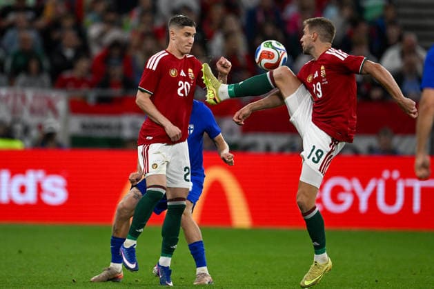 IPA85366068 - Barnabas Varga (Hungary) and Roland Sallai (Hungary) during the UEFA friendly match between Hungary vs Finland, 5th June 2026 at the Puskas Arena, Budapest, Hungary  Copyright: xVincenzoxOrlando IPAxSportx xx 85366068