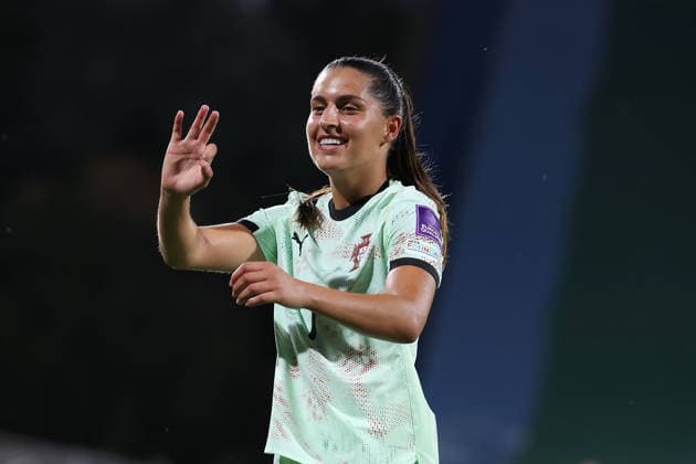 during the FIFA Women s World Cup Brazil 2027 Qualifiers League B, Group B3 Matchday 5 match between Portugal and Latvia at Estadio Antonio Coimbra da Mota on June 5, 2026, in Estoril, Portugal. Copyright: JoaquimxFerreira