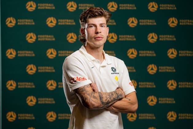 SOCCER AUSTRALIA TRAINING, Soccerros player Jordan Bos at the Claremont Resort in Berkeley, California, United States, Thursday, June 4, 2026. ( NO ARCHIVING Alameda California United States  Copyright: xJasonxHenryx 20260606122095911365