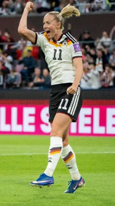 Deutschland: Fussball FIFA Frauen-Weltmeisterschaft 2027 Qualifikation Europa, 5. Spieltag Deutschland vs Norwegen RheinEnergieSTADION (Köln): Lea Schüller (Deutschland, 11) Freude, Emotionen, Jubel Copyright: xLuisxAlvarezx