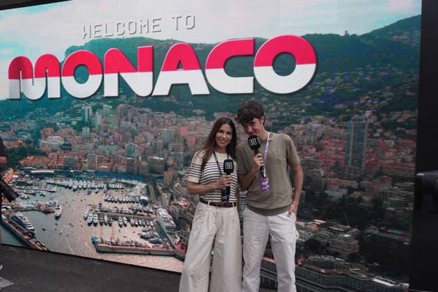 05.06.2026, Circuit de Monaco, Monte Carlo, Formel 1 Louis Vuitton Grand Prix Monaco 2026 ,im Bild Die spanische DAZN-Formel-1-Moderatorin Melissa Jimenez, Lebensgefährtin von Fernando Alonso (ESP), Aston Martin Aramco Formula One Team, der erste Auftritt nach ihrer Schwangerschaft. (Photo by Hasan Bratic DeFodi Images) -