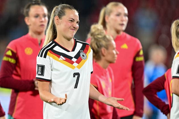 Marie Müller (Germany 7) Mimik starker Gesichtsausdruck Emotion. 05.06.2025 ¢ Fussball ¢ Frauen WM-Qualifikation 2027, Deutschland vs Norwegen, Rheinenergiestadion, Köln Koeln, NRW Germany