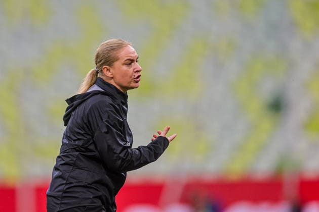 05.06.2026 GDANSK, POLSAT PLUS ARENA PILKA NOZNA KOBIET ( WOMEN S FOOTBALL ) ELIMINACJE MISTRZOSTWA SWIATA KOBIET BRAZYLIA FIFA World Cup, WM, Weltmeisterschaft, Fussball 2027 ( FIFA WOMEN S WORLD CUP QUALIFICATION 2027 ) MECZ POLSKA - FRANCJA ( GAME POLAND - FRANCE ) NZ NINA PATALON TRENERKA HEAD COACH SELEKCJONERKA REPREZNTACJI KOBIET FOTO LUKASZ GROCHALA CYFRASPORT NEWSPIX.PL --- newspix.pl 