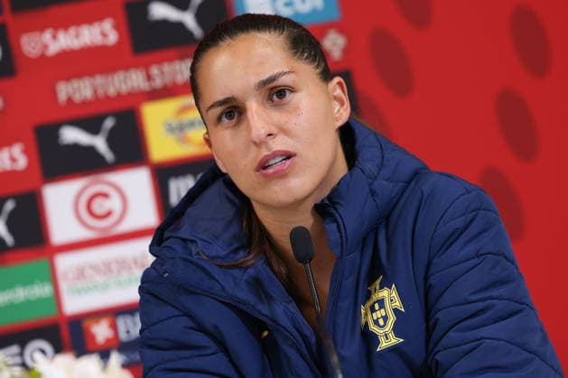 Francisca Kika Nazareth (Portugal) during the press conference, PK, Pressekonferenz after the FIFA Women s World Cup Brazil 2027 Qualifiers League B, Group B3 Matchday 5 match between Portugal and Latvia at Estadio Antonio Coimbra da Mota on June 5, 2026, in Estoril, Portugal. Copyright: JoaquimxFerreira