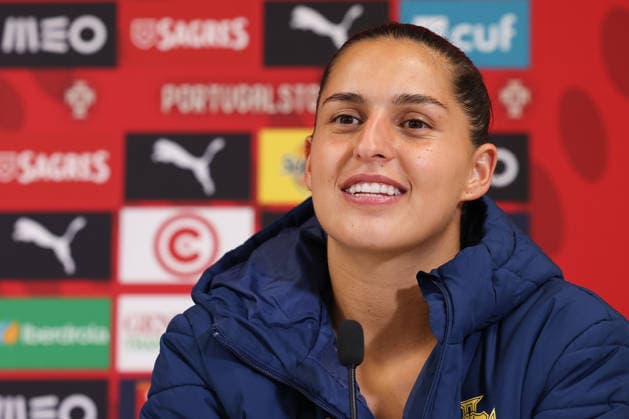 Francisca Kika Nazareth (Portugal) during the press conference, PK, Pressekonferenz after the FIFA Women s World Cup Brazil 2027 Qualifiers League B, Group B3 Matchday 5 match between Portugal and Latvia at Estadio Antonio Coimbra da Mota on June 5, 2026, in Estoril, Portugal. Copyright: JoaquimxFerreira