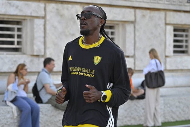 IPA85370494 - Rome , Italy. 05 June, 2026. Andy Diaz Hernandez at warmp-up during the International Athletics Meeting Roma Sprint Festival 2026 at Stadio dei Marmi. Credit Roberto Bettacchi  Copyright: xRobertoxBettacchi IPAxSportx xx 85370494