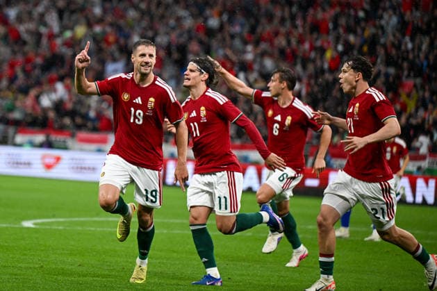FOOTBALL - Friendly - Hungary vs Finland Photo by IPA ABACAPRESS.COM85364061 - Happiness of Barnabas Varga (Hungary) after scores a goal during the UEFA friendly match between Hungary vs Finland, 5th June 2026 at the Puskas Arena, Budapest, Hungary Budapest Hungary  Copyright: xIPAxSport ABACAx