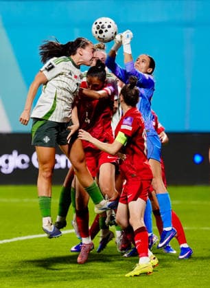 Turkiye v Northern Ireland - 2027 FIFA Women s World Cup European Qualifiers ISTANBUL, TURKIYE - JUNE 5: Gamze Yaman of Turkiye competes with Ellie Mason of Northern Ireland during the 2027 FIFA Women s World Cup European Qualifiers League B Group 2 match between Turkiye and Northern Ireland at Pendik Stadium in Istanbul, Turkiye on June 5, 2026. Erhan Elaldi Anadolu Istanbul Turkey. Editorial use only. Please get in touch for any other usage.  Copyright: x2026xAnadoluxErhanxElaldix