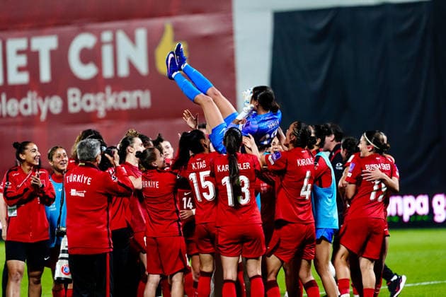 Turkiye v Northern Ireland - 2027 FIFA Women s World Cup European Qualifiers ISTANBUL, TURKIYE - JUNE 5: Players of Turkiye celebrate after winning the 2027 FIFA Women s World Cup European Qualifiers League B Group 2 match between Turkiye and Northern Ireland at Pendik Stadium in Istanbul, Turkiye on June 5, 2026. Erhan Elaldi Anadolu Istanbul Turkey. Editorial use only. Please get in touch for any other usage.  Copyright: x2026xAnadoluxErhanxElaldix