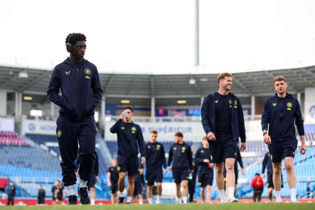 Fußball, Testspiel, Kanada - Irland International Friendly, Länderspiel, Nationalmannschaft Stade Saputo, MontrÃ James Abankwah during the pitch inspection 6 6 2026  Copyright: x INPHO RyanxByrnex RB1_6189