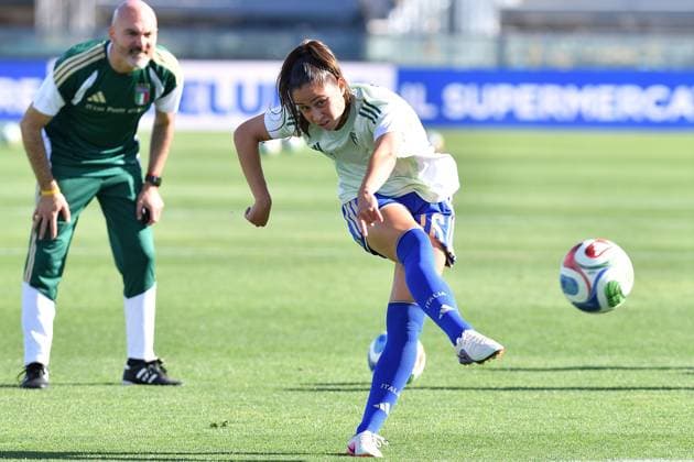 IPA85371976 - Giulia Dragoni (Italy) during warmup during Qualifiers - Italy vs Serbia, FIFA World Cup, WM, Weltmeisterschaft, Fussball match in Pisa, Italy, June 05 2026  Copyright: xGabrielexMasotti IPAxSportx xx 85371976
