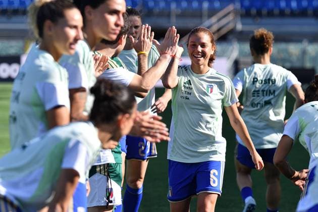 IPA85371977 - Manuela Giugliano (Italy) during warmup during Qualifiers - Italy vs Serbia, FIFA World Cup, WM, Weltmeisterschaft, Fussball match in Pisa, Italy, June 05 2026  Copyright: xGabrielexMasotti IPAxSportx xx 85371977
