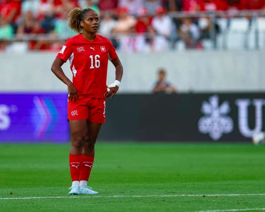 05.06.2026, Fussball, Frauen WM-Qualifikation: Schweiz Malta, Lugano, AIL Arena AurÃ lie Csillag (16, A-Team Schweiz) nach einer guten Chance zur höheren Führung für das Schweizer Nationalteam Foto: Urs Ottiger IMAGO Lugano AIL Arena Tessin Switzerland
