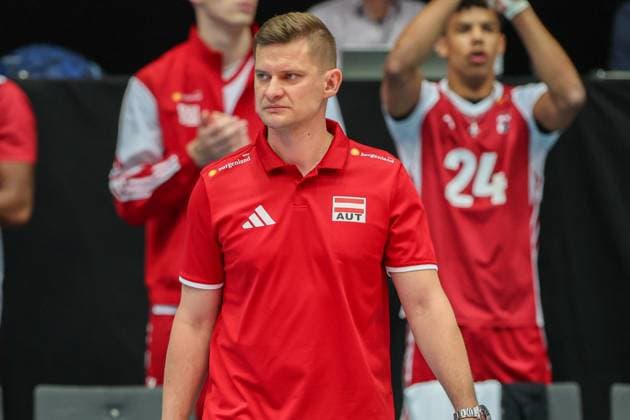 05.June. 2026 – Volleyball – CEV Volleyball European League 2026 - Men , FINLAND vs AUSTRIA Head Coach Adam Swaczyna (Austria) close up Lower Austria Lower Austria , AUSTRIA – Multiversum Schwechat Multiversum Schwechat AUSTRIA