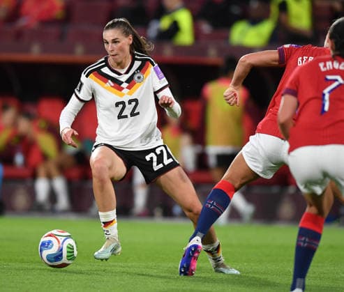05.06.2026, xophax, Fussball , Köln , Cologne, Germany , Norway , Frauen-Nationalmannschaft Rhein Energie Stadion Koeln.Fussball - Länderspiel : Deutschland gegen Norwegen. Jule Brand ( Deutschland ) Köln