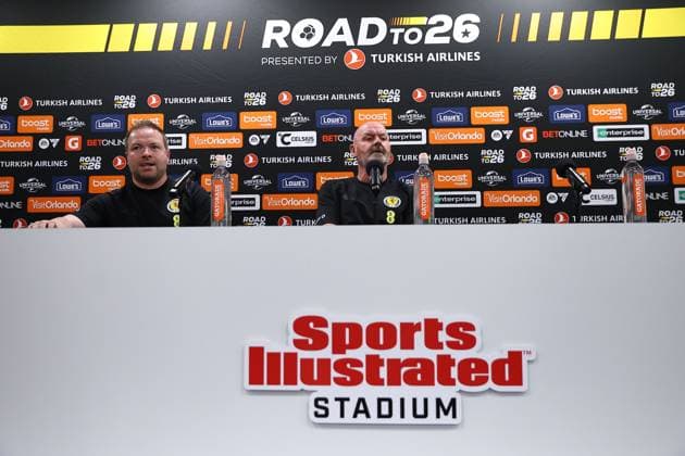 Steve Clarke head coach of Scotland Scotland press conference, PK, Pressekonferenz 2026 FIFA World Cup, WM, Weltmeisterschaft, Fussball Football, Sports Illustrated Stadium, New Jersey, USA - 05 Jun 2026New Jersey Sports Illustrated Stadium United States of America EDITORIAL USE ONLY No use with unauthorised audio, video, data, fixture lists, club league logos or live services. Online in-match use limited to 120 images, no video emulation. No use in betting, games or single club league player publications. Copyright: xMichaelxZemanek Shutterstockx 16906921g