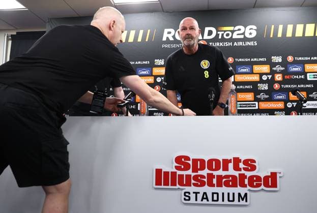 Steve Clarke head coach of Scotland Scotland press conference, PK, Pressekonferenz 2026 FIFA World Cup, WM, Weltmeisterschaft, Fussball Football, Sports Illustrated Stadium, New Jersey, USA - 05 Jun 2026New Jersey Sports Illustrated Stadium United States of America EDITORIAL USE ONLY No use with unauthorised audio, video, data, fixture lists, club league logos or live services. Online in-match use limited to 120 images, no video emulation. No use in betting, games or single club league player publications. Copyright: xMichaelxZemanek Shutterstockx 16906921j
