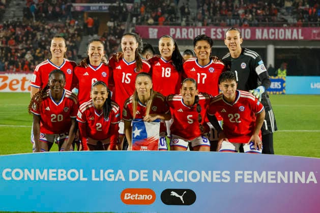 Futbol, Chile vs Ecuador. Fecha 8, Liga de Naciones Femenina 2026. El equipo de Chile es fotografiado durante el partido de la Liga de Naciones femenina contra Ecuador disputado en el estadio Nacional de Santiago, Chile. 05 06 2026 Andres Pina Photosport Football, Chile vs Ecuador. 8th turn, 2026 Women™s Nations League. Chile™s team are pictured during a Women™s Nations League match against Ecuador at Nacional stadium in Santiago, Chile. 05 06 2026 Andres Pina Photosport Chile vs Ecuador, Liga de Naciones Femenina 2026 