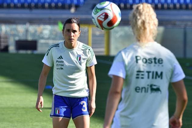FOOTBALL - FIFA World Cup, WM, Weltmeisterschaft, Fussball - Qualifiers - Italy vs Serbia Photo by IPA ABACAPRESS.COM85371998 - Lucia Di Guglielmo (Italy) during warmup during Qualifiers - Italy vs Serbia, FIFA World Cup match in Pisa, Italy, June 05 2026 Pisa Italy  Copyright: xIPAxSport ABACAx
