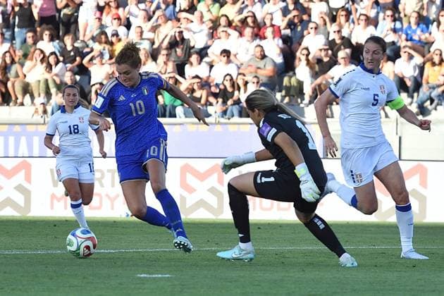 FOOTBALL - FIFA World Cup, WM, Weltmeisterschaft, Fussball - Qualifiers - Italy vs Serbia Photo by IPA ABACAPRESS.COM85371988 - Cristiana Girelli (Italy) opportunity during Qualifiers - Italy vs Serbia, FIFA World Cup match in Pisa, Italy, June 05 2026 Pisa Italy  Copyright: xIPAxSport ABACAx