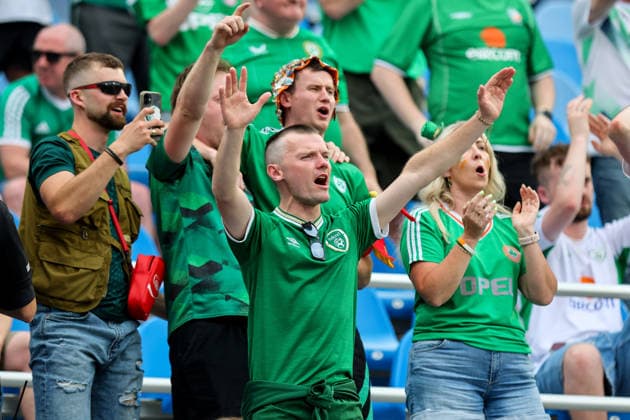 Fußball, Testspiel, Kanada - Irland International Friendly, Länderspiel, Nationalmannschaft Stade Saputo, MontrÃ Ireland fans ahead of the match 6 6 2026  Copyright: x INPHO RyanxByrnex RB1_6902