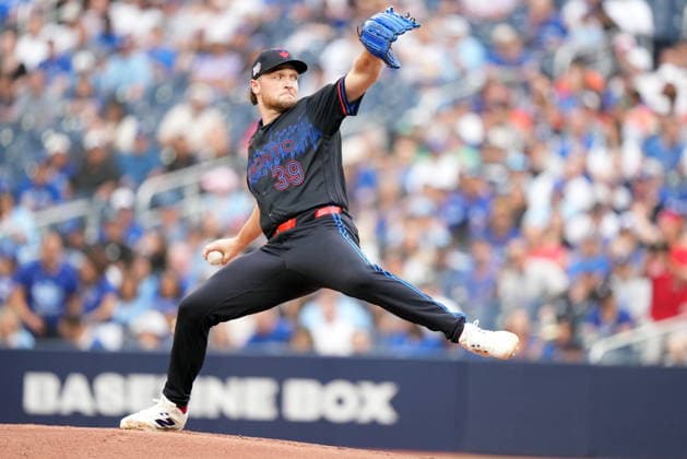 June 5, 2026, Toronto, On, CANADA: Toronto Blue Jays pitcher Trey Yesavage (39) makes the pitch against the Baltimore Orioles during first inning American League, MLB, Baseball Herren, USA baseball action in Toronto on Friday, June 5, 2026. Canada News - June 5, 2026 - ZUMAc35_ 20260605_zaf_c35_073 Copyright: xNathanxDenettex