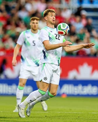 Fußball, Testspiel, Kanada - Irland International Friendly, Länderspiel, Nationalmannschaft Stade Saputo, MontrÃ Nathan Collins 6 6 2026  Copyright: x INPHO RyanxByrnex RB1_8107