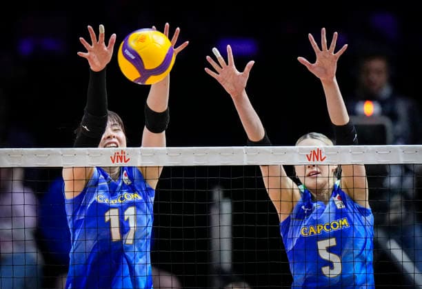 Team Japan Nichika Yamada blocks a shot against Team Ukraine during their womens Volleyball Nations League (VNL) match on June 5, 2026 in Quebec City, Canada. Noxthirdxpartyxsales  aflo_333391524 MathieuxBelangerx
