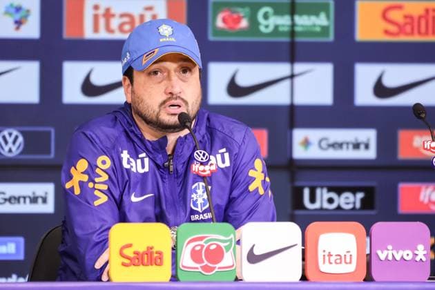 Training session of the Brazilian women s national football team for the friendly match against the USA. press conference, PK, Pressekonferenz with the coach of the Brazilian women s national football team, Arthur Elias, before the friendly match against the United States, at Neo Quimica Arena, in the east zone of Sao Paulo, this Friday, June 5, 2026. Sao Paulo Sao Paulo Brasil Copyright: xMarinaxUezimax
