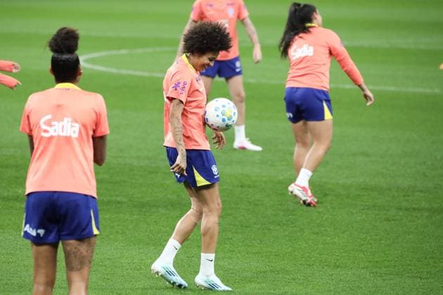 Training session of the Brazilian women s national football team for the friendly match against the USA. Yaya of the Brazilian women s national football team during the last training session before the friendly match against the United States, at Neo Quimica Arena, east zone of Sao Paulo, this Friday, June 5, 2026. Sao Paulo Sao Paulo Brasil Copyright: xMarinaxUezimax