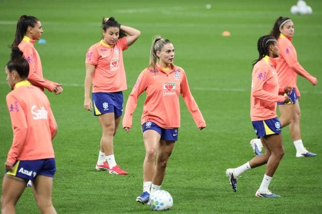 Training session of the Brazilian women s national football team for the friendly match against the USA. Gio of the Brazilian women s national football team during the last training session before the friendly match against the United States, at Neo Quimica Arena, east zone of Sao Paulo, this Friday, June 5, 2026. Sao Paulo Sao Paulo Brasil Copyright: xMarinaxUezimax