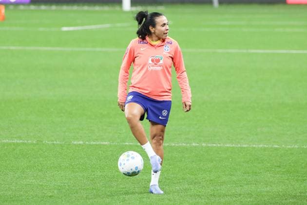 Training session of the Brazilian women s national football team for the friendly match against the USA. Marta of the Brazilian women s national football team during the last training session before the friendly match against the United States, at Neo Quimica Arena, in the east zone of Sao Paulo, this Friday, June 5, 2026. Sao Paulo Sao Paulo Brasil Copyright: xMarinaxUezimax